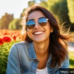Home 18 포지티브 심리학의 이론을 바탕으로 한 미소 치료의 효과 - A joyful young Hispanic woman smiling warmly in a sunny Madrid park, wearing casual modern clothing ...